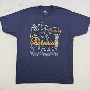 Island Shores‎ Shirt Unisex Shoreside Room Blue Graphic Tee T Shirt Large NWOT